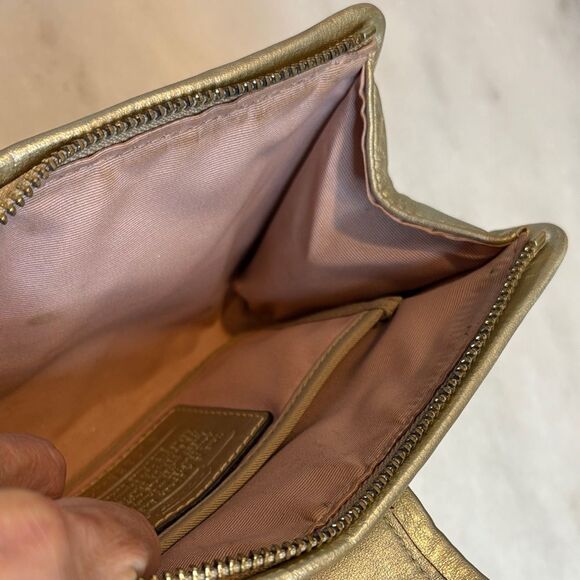 Coach Parker Natural Straw Leather Trim Clutch Wristlet Wallet Clutch - Picture 14 of 16